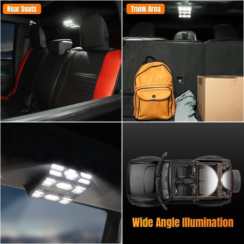 Xomzema Rear Ceiling Lights, Reading Light Touch Switch LED Roof