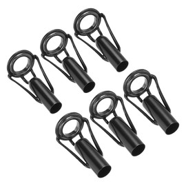 PATIKIL Fishing Rod Tips Repair Kit 5mm/5.5mm Tube Dia, 6 Pcs Stainless Steel Ring Guide for Saltwater Freshwater Fishing, Black