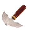 Round Leather Knifes Incisive Blade High Hardness Polished Wooden Handle