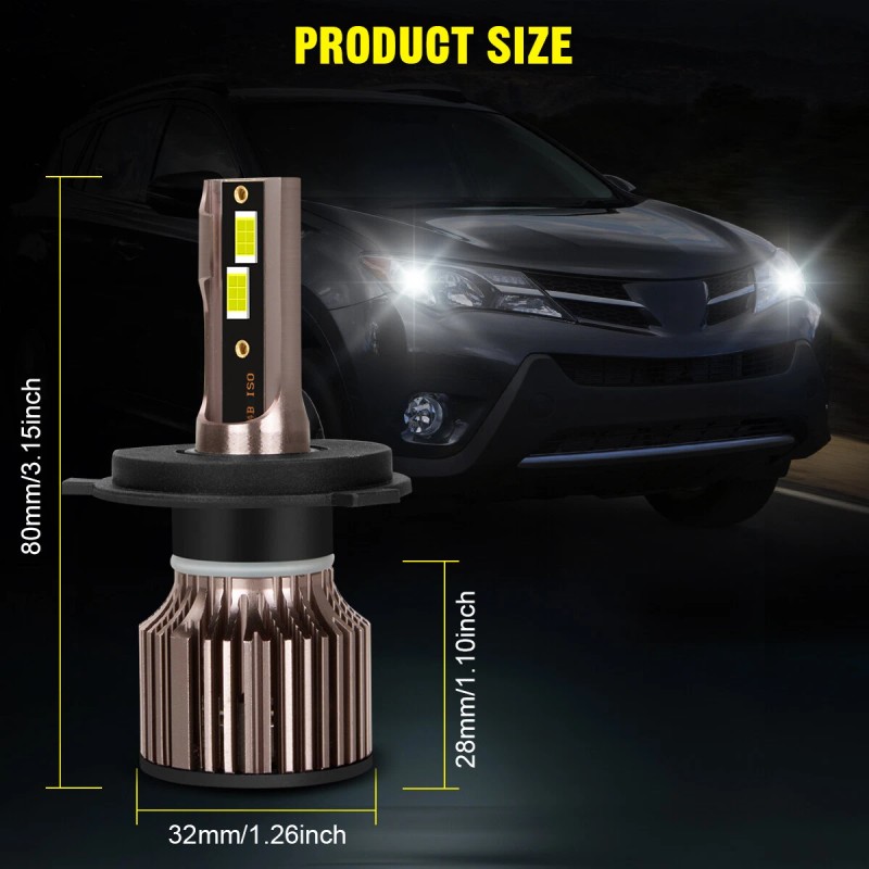 BSBSDJB 9003 H4 LED Headlight Bulbs High-Low Beam Bulbs 6000K