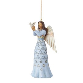 Enesco Jim Shore Heartwood Creek Always Remembered Angel Hanging Ornament, 4.5 Inch, Multicolor