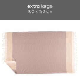 Barooga Beach Towel (100 x 180 cm)% 100 Premium Turkish Cotton, Prewashed Peshtemal Towel for Bath, Beach, Pool, Sauna, Gym, Camping, Picnic, Yoga, Spa, 375 g, Quick-Dry (Blue)