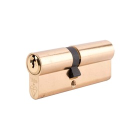 Yale KM3540-PB Euro Double 1 Star Kitemarked Cylinder, 3 Keys Supplied, High Security, Boxed, Suitable for All Door Types, Brass Finish, 35:10:40 (85 mm)