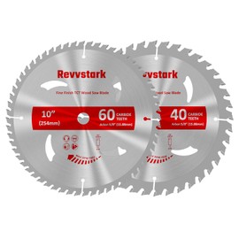 Revvsatrk Circular Saw Blade 10 in 40T&60T, 5/8" Arbor, Carbide Tipped Teeth, TCT Saw Blades for Cutting Various Wood, Plastic and Composite Materials, Fit Dewalt Craftsman Ryobi Milwaukee