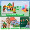 Magnetic Blocks-100PCS Grassland Magnetic Building Blocks Set, Kids Classroom Sensory