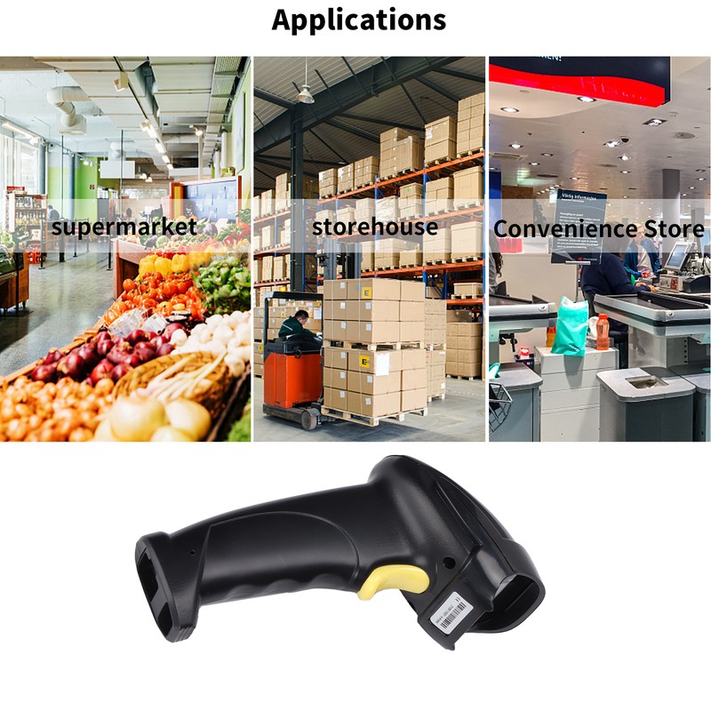 Barcode Scanner Wired Lasers Fast Stable Sensitive Accurate Ergonomic Handheld