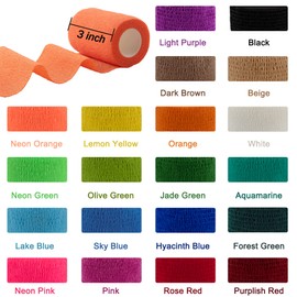 BQTQ 40 Rolls Self Adherent Wrap 3 Inch Self Adhesive Bandages Wrap Tape Stretch Bandage Self Stick Bandage Wraps for Wrist Ankle Swelling Sprains(20 Colors)