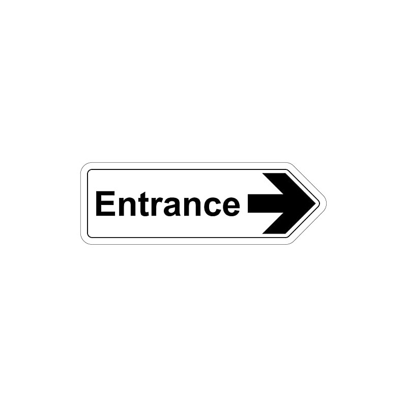 V Safety Shaped Safety Sign - Entrance Arrow Right -