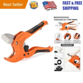 Bates Orange PVC Pipe Shears - Precision Cutting up to 1-1/4" with Safety Lock