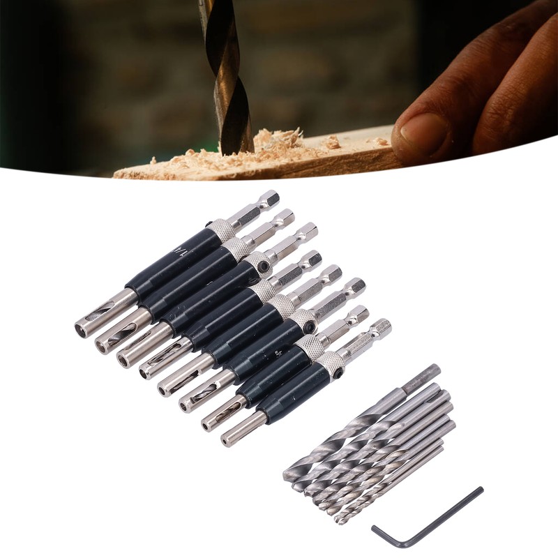 17pcs Hinge Drills Set Self Centering Door Drill Bit Kit