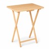 Natural Folding Rubberwood TV Tray Table - Space-Saving Snack &