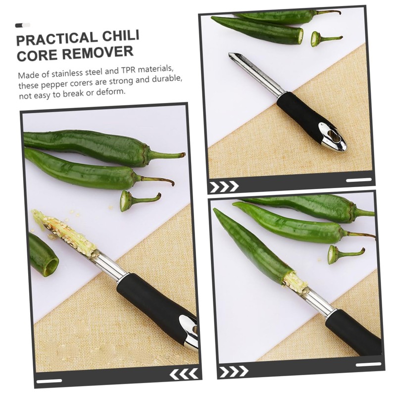 GRIRIW 2pcs Pepper Corers Ergonomic Chili Core Removing Tools for