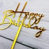 Happy Birthday Acrylic Cake Topper Decoration for Special Event (Mirror