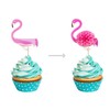 24 piezas hawaianas Luau 3D flamenco para cupcakes, palillos para
