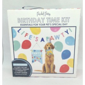 Packed Party Dog Birthday Kit  with Party Pup Hat-Pennant-Pr