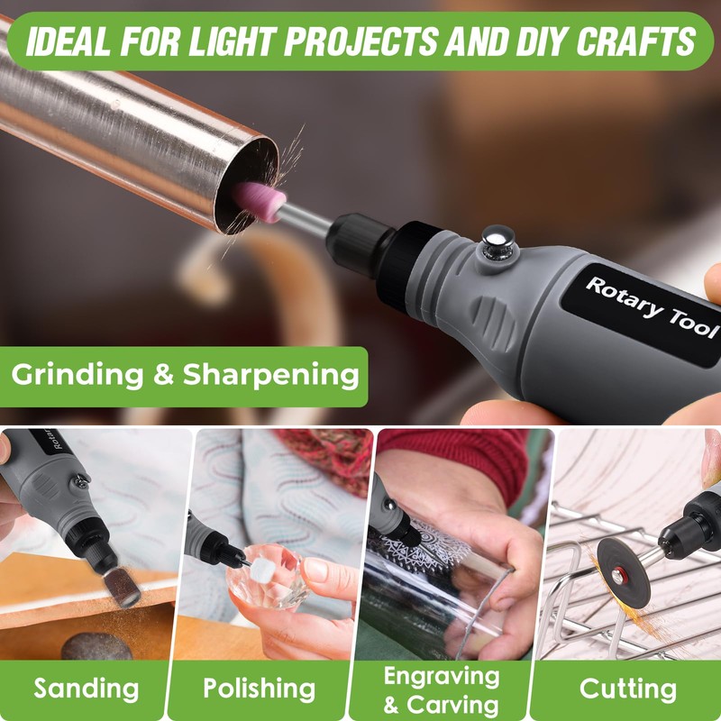 Mini Cordless Rotary Tool, 5-Speed 3.7V USB Rechargeable Rotary Tool