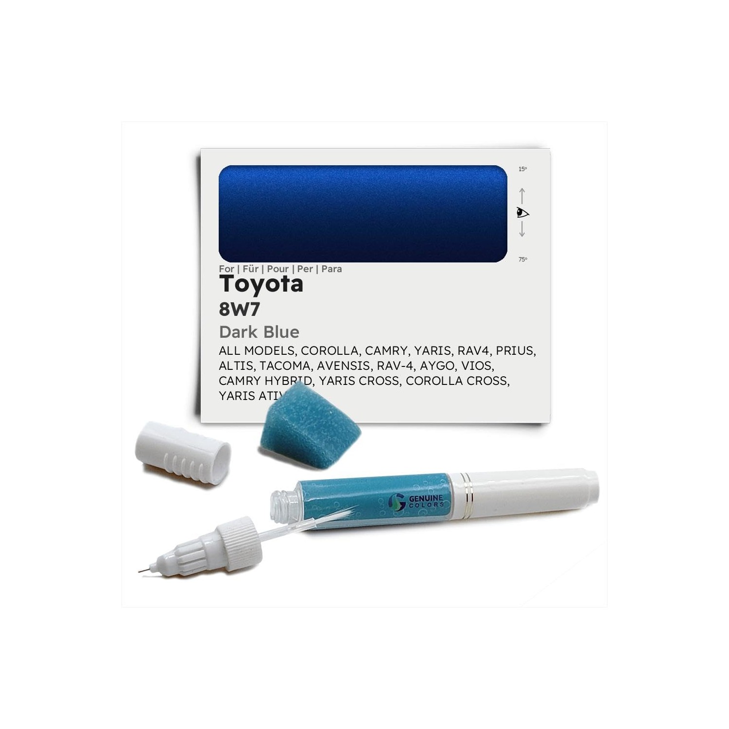 Genuine Colors Paint Pen Dark Blue 8W7 for Toyota Blue Corolla Camry ...