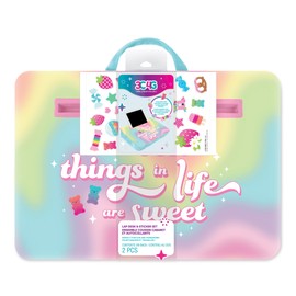 3C4G: Life is Sweet Lap Desk & Sticker Set - Customize with Scrawberry Scented Stickers, Portable Pillow Desk for Kids, Versatile Media Slot, Ages 6+