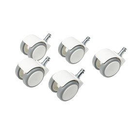 Topstar Topstar S'Neaker Office Chair Castors Hard Floor Castors Set of 5 Wheel Diameter 50 mm / Pin Size 10 mm White/Grey Plastic