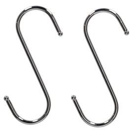 AB Tools 2 x Large 160mm Chrome Ball End Hanger S Hooks (Ideal for Kitchen & Garden)