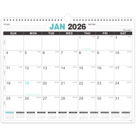 2026 Calendar - 2026 Wall Calendar, Jan. 2026 - Dec. 2026, 14.6" x 11.5", Calendar 2026, Large 2026 Wall Calendar 12 Month With Twin-Wire Binding, Large Blocks