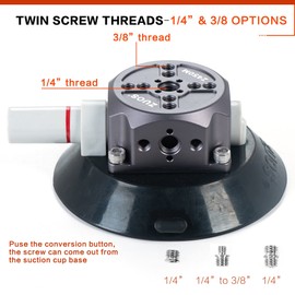 IMT 4.5" Camera Suction Cup Mount for Car with 1/4" & 3/8" Screws, Vehicle Quick Release Pump-actived Vacuum Suction Mount with 360° Ball Head for Phone, Action Camera, Lightweight DSLR Cameras