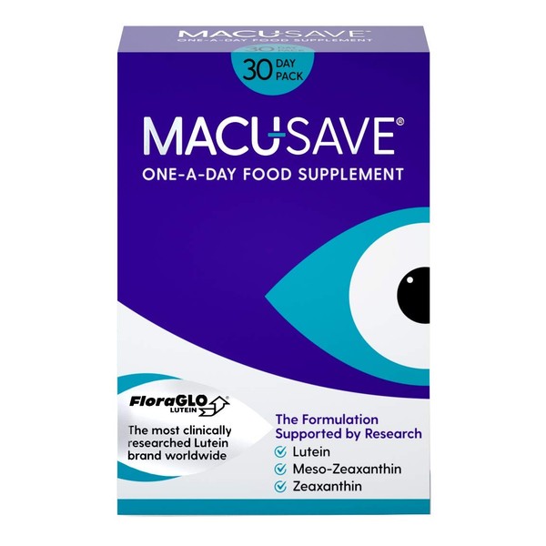 MacuSave 30 Capsules Eye Supplement for Macular Health with Meso-Zeaxanthin, Lutein and Zeaxanthin
