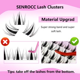 Lash Clusters Wispy Eyelash Clusters 140pcs Natural Cluster Eyelash Extensions D Curl Individual Lashes 8-16mm Mix Length Natural Look Lashes Clusters (QF-0.07D-8-16)
