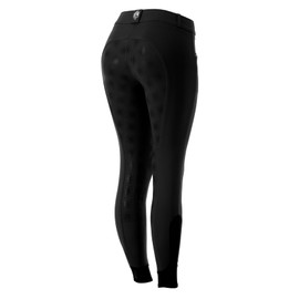 Equinavia Astrid Womens Silicone Full Seat Breeches | Mid Rise Riding Pants with Phone Pockets - Black/White - 26