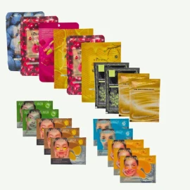 Lote Skin Care 20 Pz Mascarillas Faciales + Parches Antiojeras – Hidratación y Rejuvenecimiento Facial