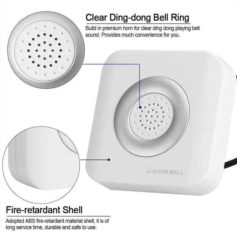 DC 12V Wired Doorbell Chime,Door Bell Alarm Wall-Mounted Door Chime