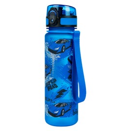 Baagl Children's Water Bottle, Leakproof, 500 ml, School and Sports Bottle for Boys and Girls, Tritan (Cars)