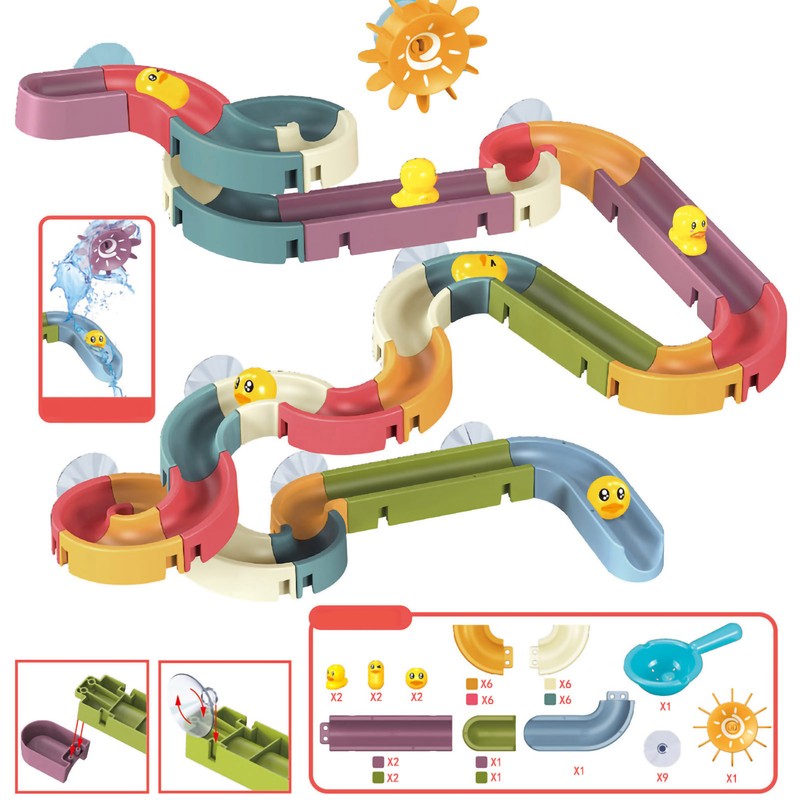 Shower Track Toy Cute Duckling Baby Bath Track Slide Toys