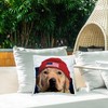 Stupell Industries American Dog in Hat Outdoor Printed Throw Pillow,