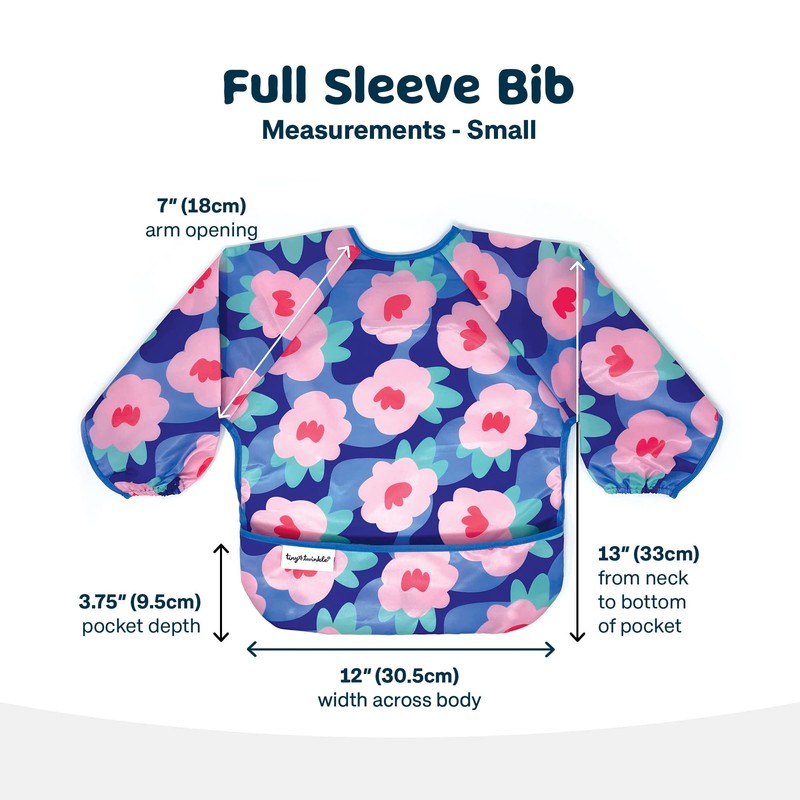 Tiny Twinkle - Full Sleeve Bib - Blue Floral, One