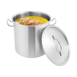 Commercial Grade Large Stock Pot, 34.9QT Soup Pot with Lid and Handle, Stainless Steel Stockpot, Commercial Large Stock Pot, Stock Pot for Restaurants, Homes, Hotels, Schools (26.4 QT)