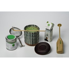 Organic Matcha Kit, Ceremonial Matcha Set (#1 Matcha Starter Set) - Style: Cup & Frother, Ceramic Color: Darker