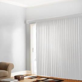 BlindDen - Vinyl Vertical Window Blinds for Home - Vertical Blinds for Sliding Glass Doors - White (36" W x 48" H)