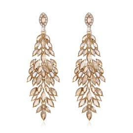 EVER FAITH Crystal Earrings for Wedding, Sparkling Marquise Shaped Rhinestone Drop Dangle Chandelier Earrings, Crystal