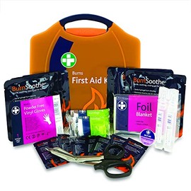 Reliance Medical Burn First Aid Kit In Orange Compact Aura Box First Aid Emergency Burn Kit - Modern Comprehensive Burns Kit. Ideal For Smaller Work Environments (Box Size: 20.5cmh X 20cmw X 6.5cmd)