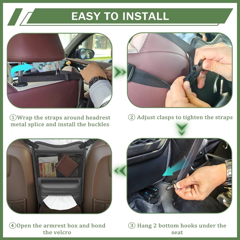 Car Seat Gap Purse Holder Leather Between Seats Organizer for