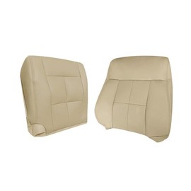 Zieichy Driver Side Bottom & Top Back Replacement Perforated Leather Seat Cover Tan Compatible with Fits for Lincoln Navigator 2007 2008 2009 2010 2011 2012 2013 2014