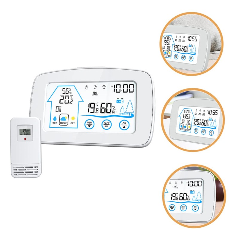 KONTONTY Wireless Weather Station Digital Thermometer Thermometer Portable Weather Station