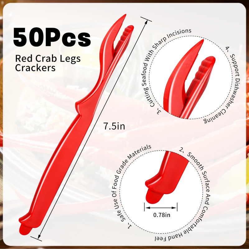 50 PCS Seafood Tools picks Crab Legs Crackers for Crab,Lobster,Prawns,Shellfish