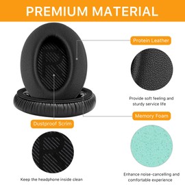 YOCOWOCO Ohrpolster für Bose Quiet Comfort 35 (QC35) und Quietcomfort 35 II (QC35 II) Ersatz Ohrpolster Mit weichem Protein Leder, Ohrpolster Ohrkissen für Bose QC 35/35II Kopfhörer