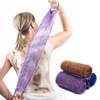 Pinkiou 3 Pieces Shower Sponge with Handle, African Exfoliating Net