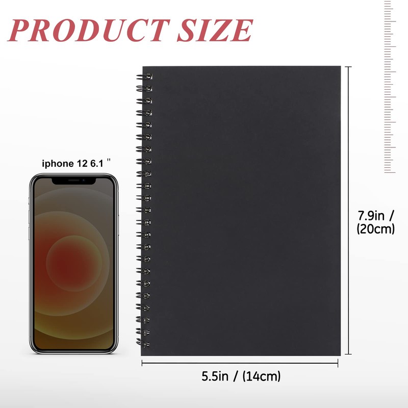 Skycase Pack of 4 A5 spiral notebooks, spiral notebooks, notepad