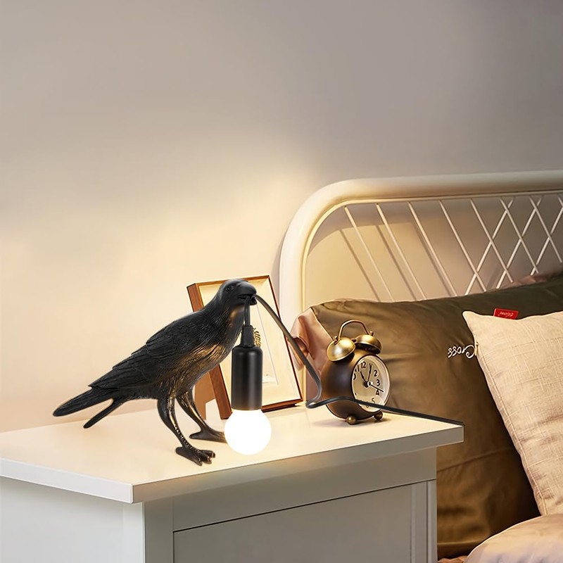 Shandaglo Crow Lamp Raven Table Lamp with Bulb, Crow Light