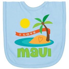 inktastic I Love Maui Newborn Bib Light Blue 1ca36