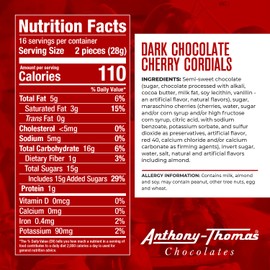 Anthony Thomas, Cherry Cordials, Award-Winning, Chocolate Covered Cherries (Dark Chocolate)